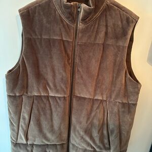Banana Republic Brown Suede-Look Quilted Vest